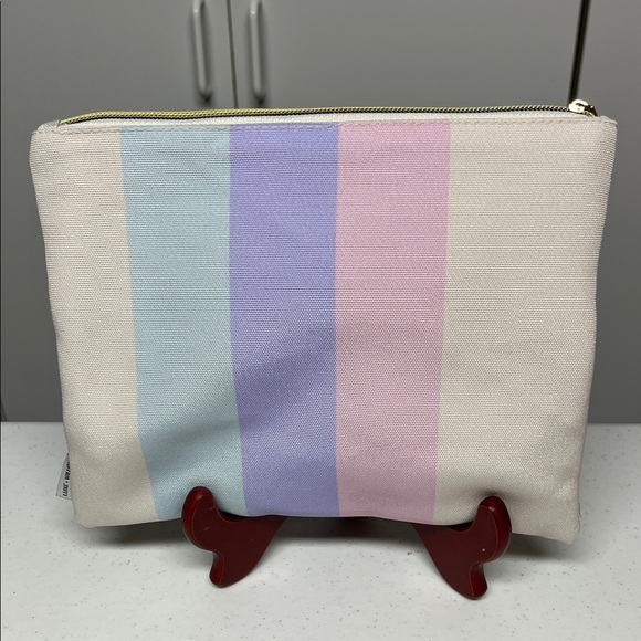 Luxe & Willow Handbags - Striped Pastel Cosmetic bag